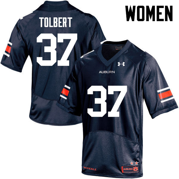 Auburn Tigers Women's C.J. Tolbert #37 Navy Under Armour Stitched College NCAA Authentic Football Jersey MFD6774OP